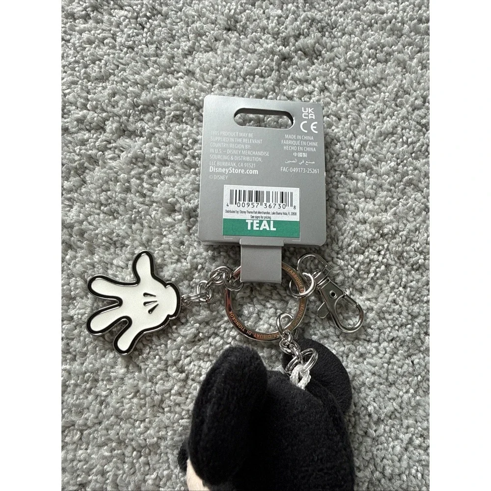 Disney Parks Mickey Mouse Plush Keychain with Hand Bag Charm NEW